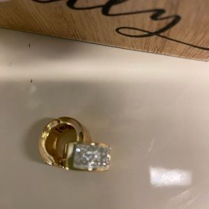 Goldtone Crystal Huggie Hoop Earrings